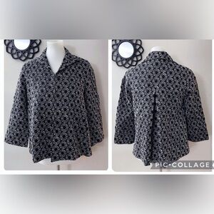 Lafayette 148 New York Jacket Black & White Cape Style Quiet Luxury Chic Holiday